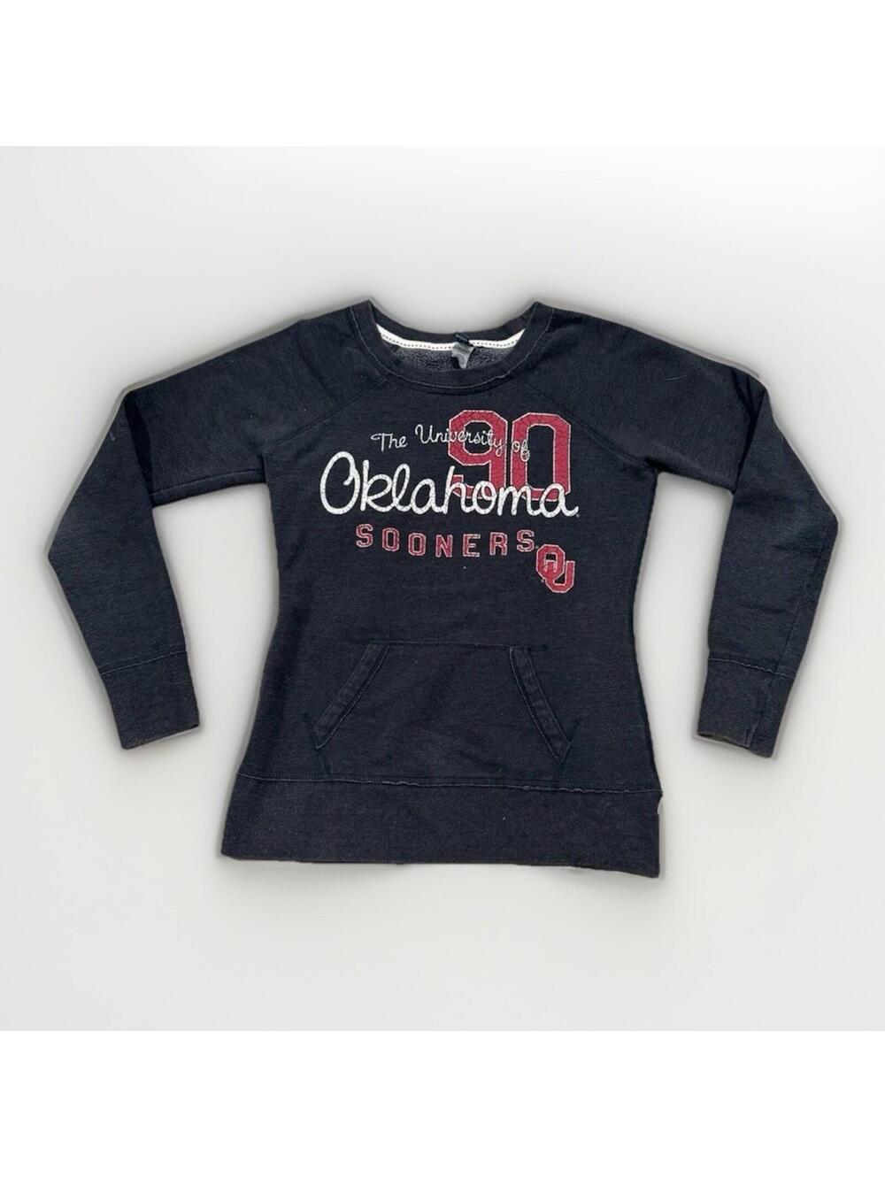 New Agenda 92 By Perrin Univ Of Oklahoma Sooners Crewneck Woman Sz Sm Gray